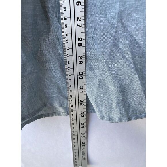 Sigrid Olsen Linen Button Down Shirt Tunic Pockets Sage green Size XL - Picture 7 of 10